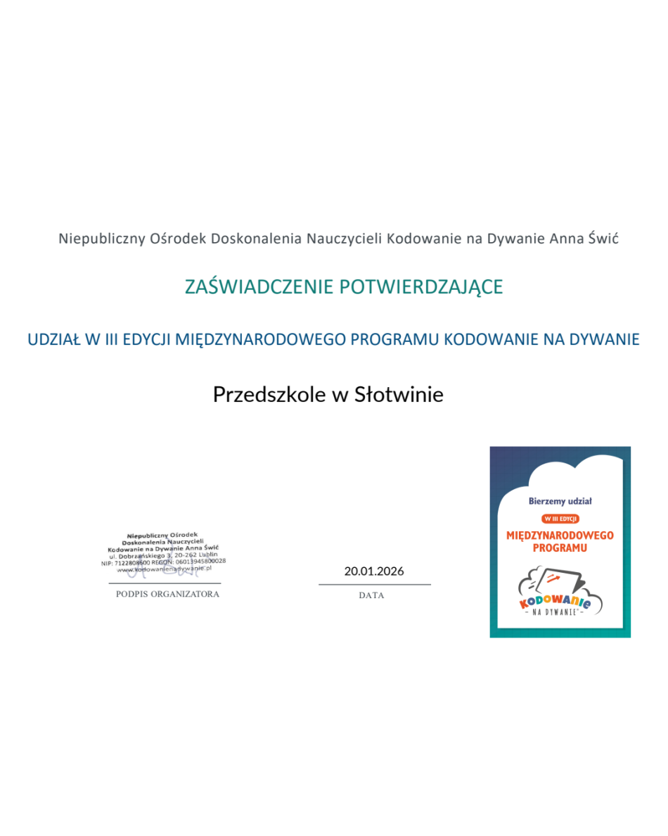 III edycja Międzynarodowego Programu Kodowanie na Dywanie