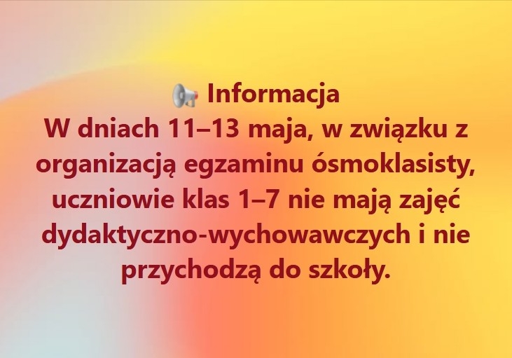 Informacja dla rodziców uczniów.