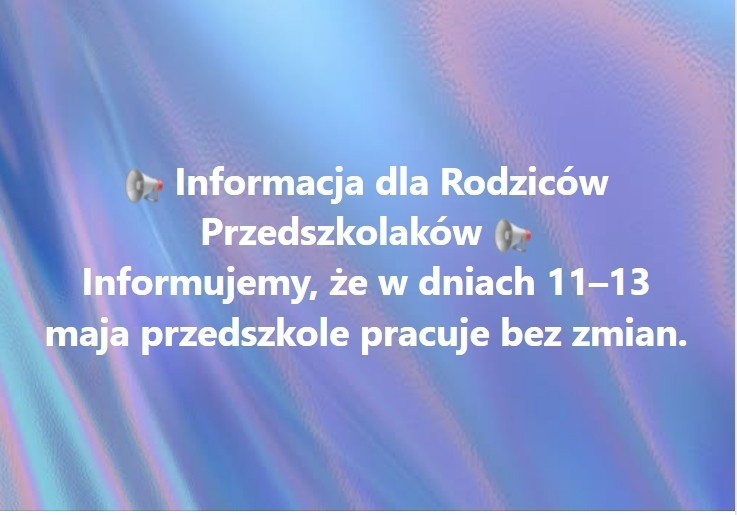Informacja dla rodziców przedszkolaków.
