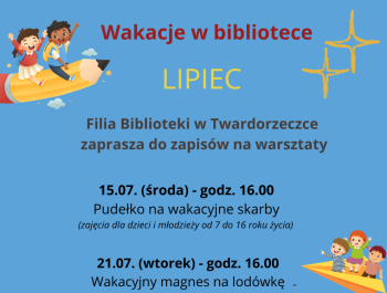 WAKACJE W BIBLIOTECE 2026 – ZAPRASZAMY DO ZAPISÓW NA ZAJĘCIA - zdjęcie1