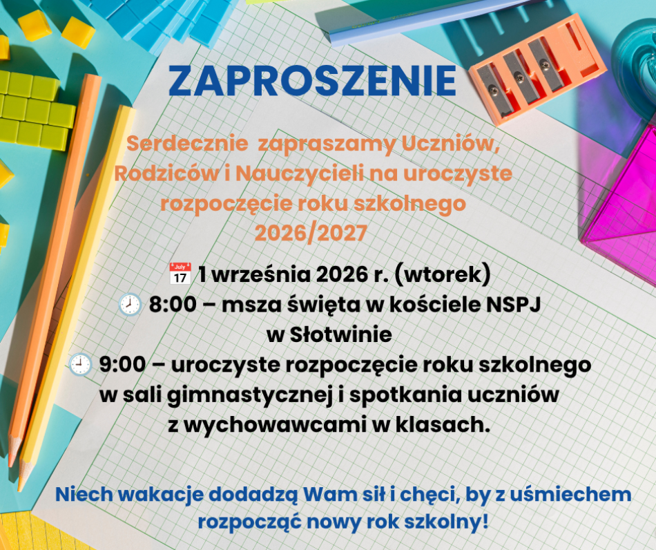 Zaproszenie - rozpoczęcie roku szkolnego 2026/2027