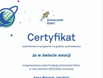 CERTYFIKAT KLASY 5 