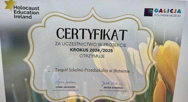 Certyfikat - Projekt Krokus