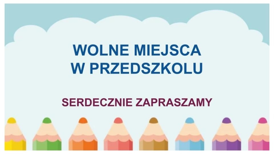 Ogłoszenie o liczbie wolnych miejsc w przedszkolu w Słotwinie