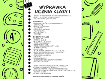 Wyprawka dla uczniów klas pierwszych - zdjęcie1
