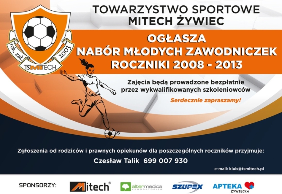 Nabór zawodniczek do druzyny TS Mitech